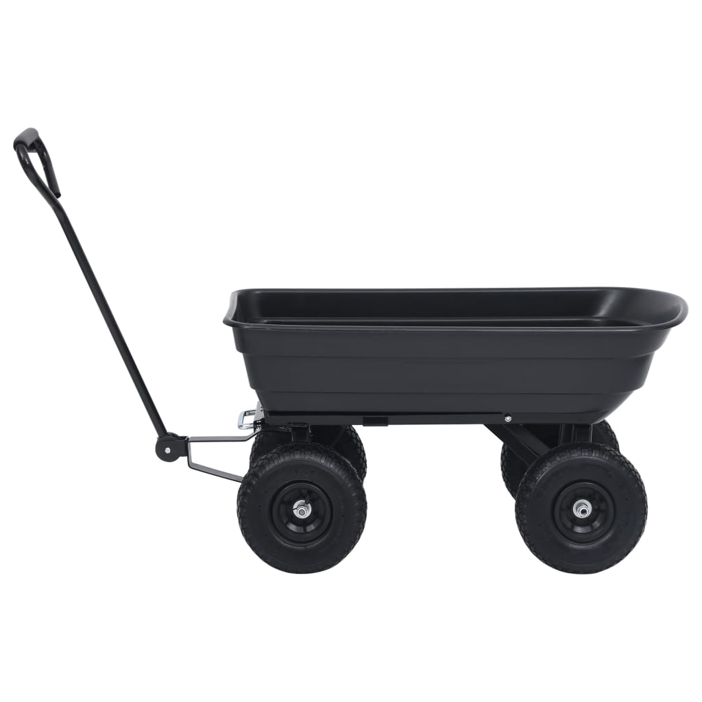 Garten-Kippwagen 300 kg 75 L Schwarz