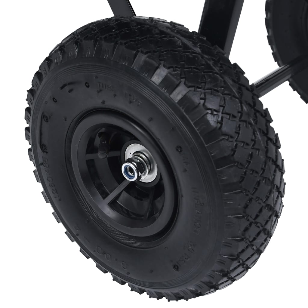 Garten-Kippwagen 300 kg 75 L Schwarz