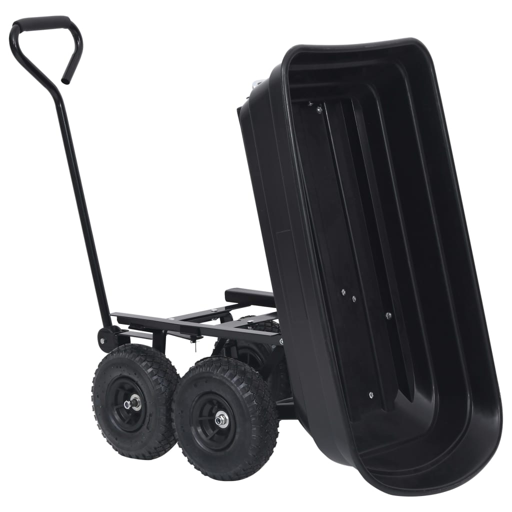 Garten-Kippwagen 300 kg 75 L Schwarz