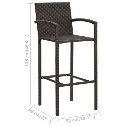 Barhocker 4 Stk. Braun Poly Rattan