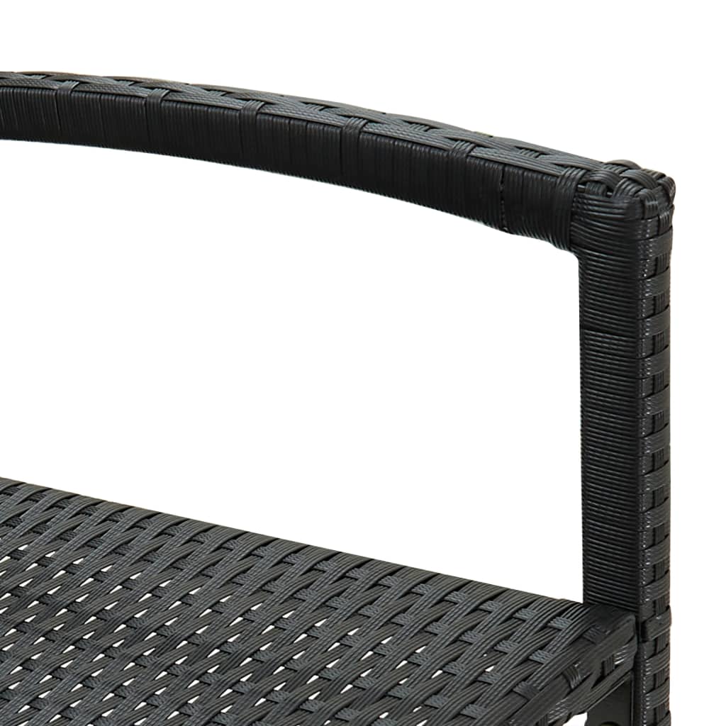 Barhocker 4 Stk. Schwarz Poly Rattan