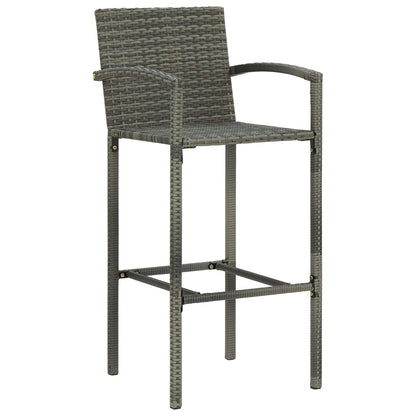 Barhocker 4 Stk. Grau Poly Rattan