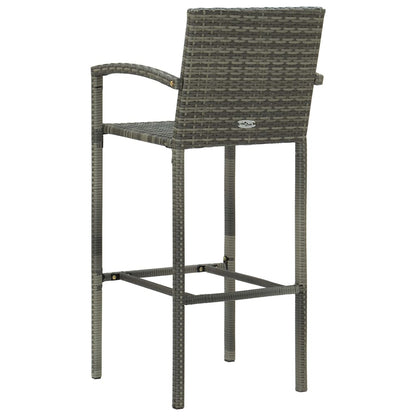 Barhocker 4 Stk. Grau Poly Rattan