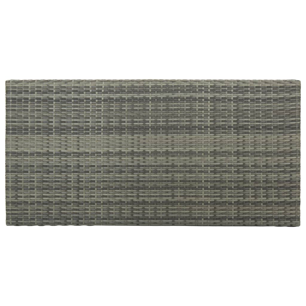 Bartisch mit Regal Grau 120x60x110 cm Poly Rattan