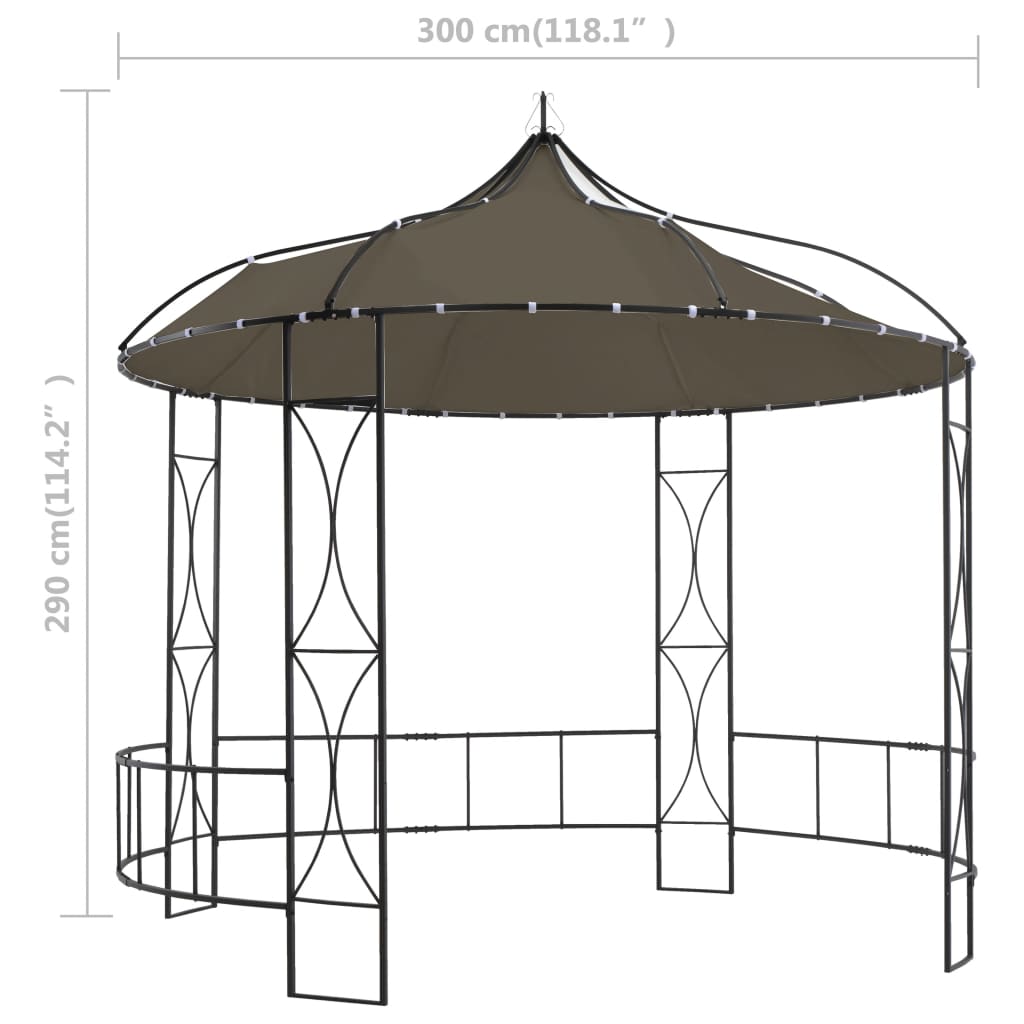 Pavillon 300x290 cm Taupe Rund