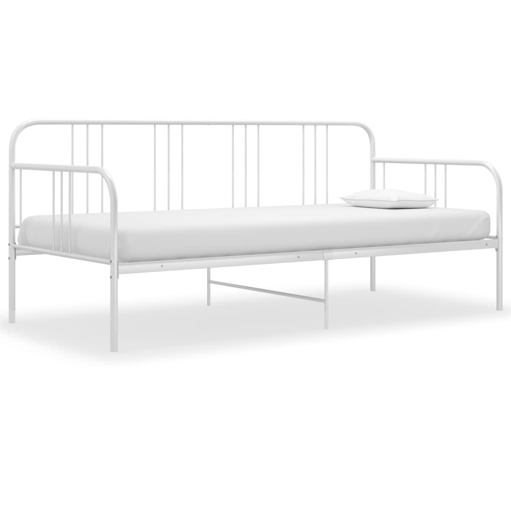 Schlafsofa Bettgestell Weiß Metall 90x200 cm