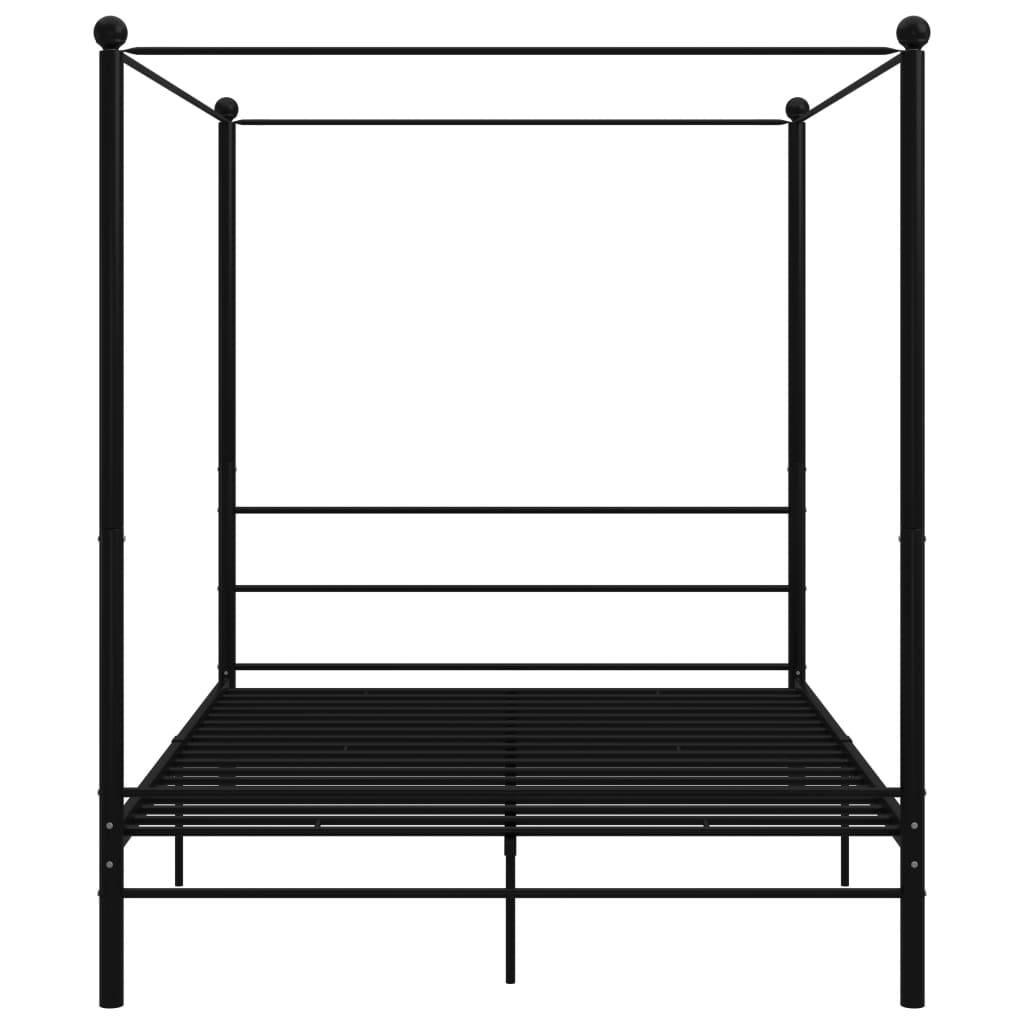 Himmelbett Schwarz Metall 160x200 cm