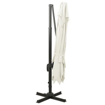 Ampelschirm mit Doppeldach 300 x 300 cm Sand