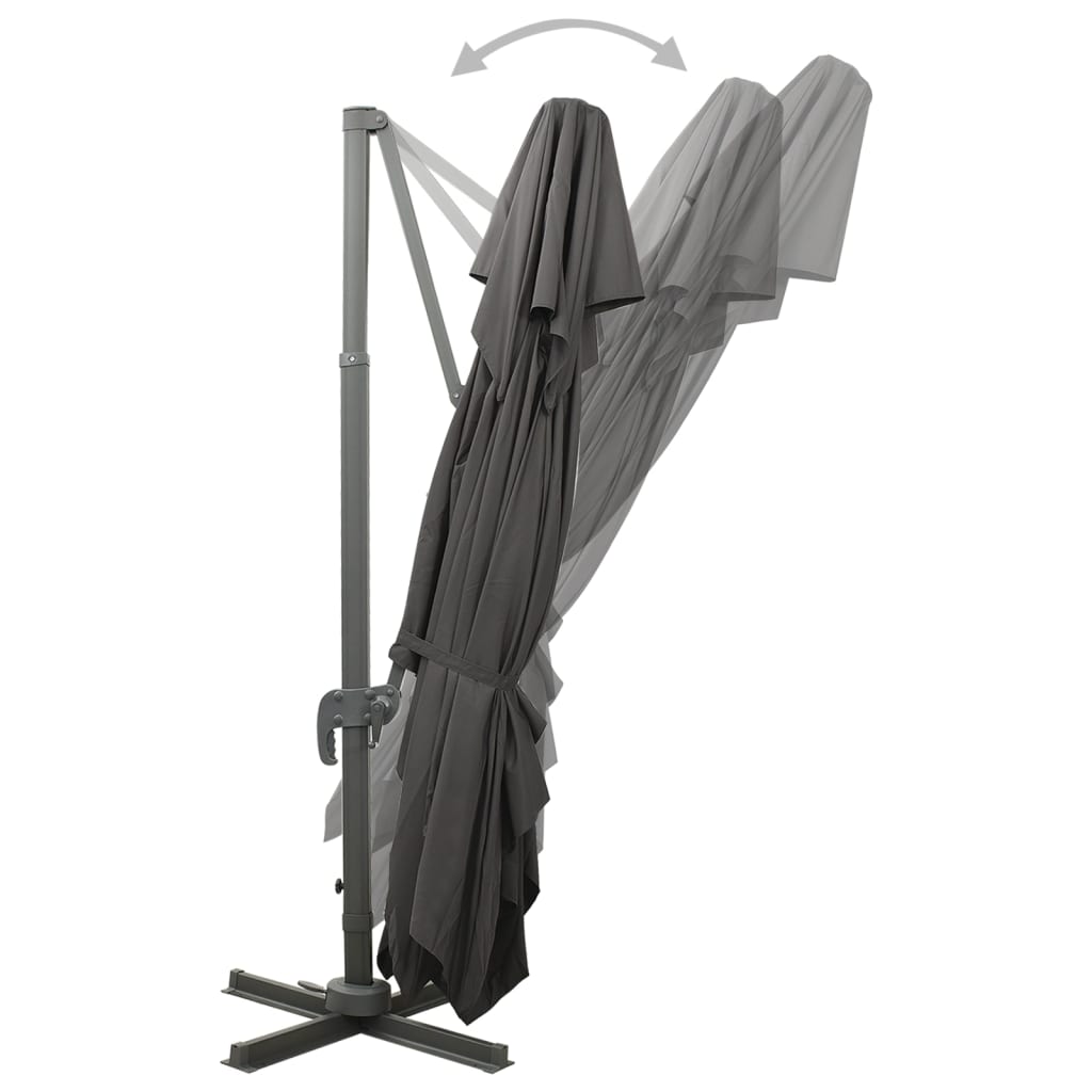 Ampelschirm mit Doppeldach Anthrazit 400 x 300 cm