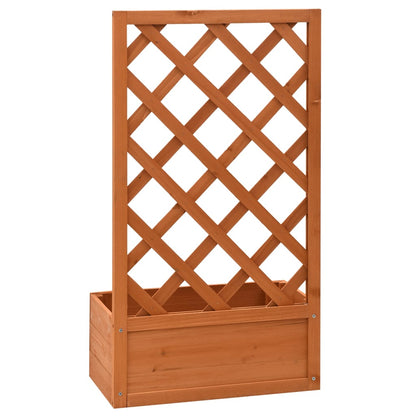 Garten-Spalier mit Blumenkasten Orange 50x25x90 cm Tannenholz