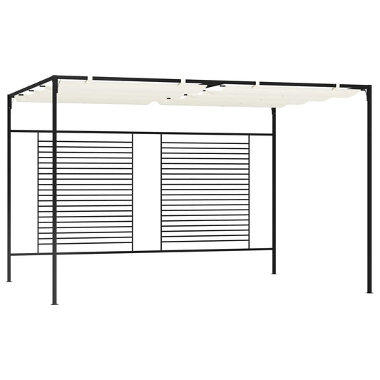 Pavillon mit Ausziehbarem Dach 3x4x2,3 m Cremeweiß 180 g/m²