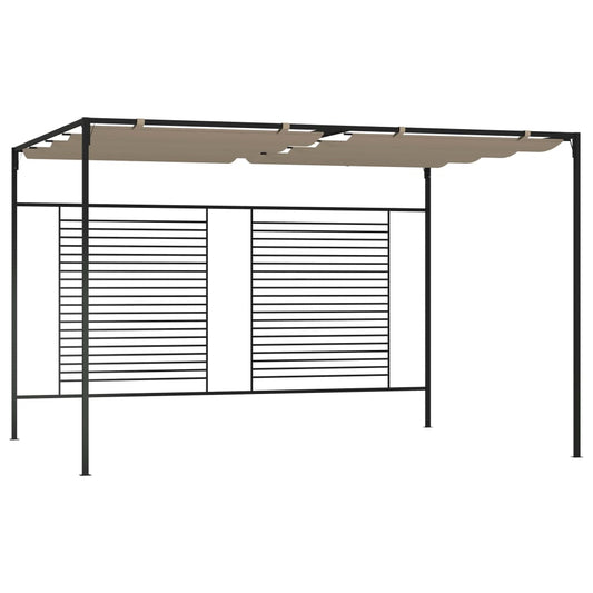Pavillon mit Ausziehbarem Dach 3x4x2,3 m Taupe 180 g/m²