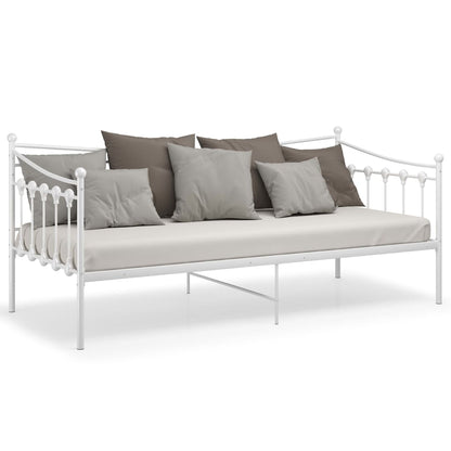 Schlafsofa Bettgestell Weiß Metall 90x200 cm