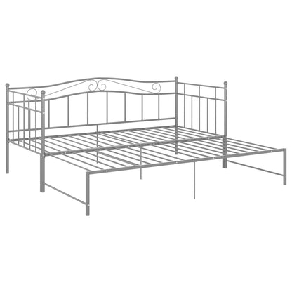 Ausziehsofa Bettgestell Grau Metall 90x200 cm