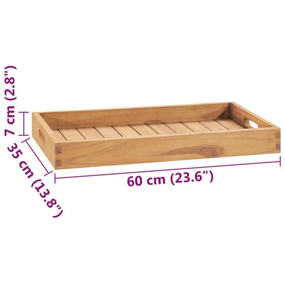 Serviertablett 60x35 cm Massivholz Teak