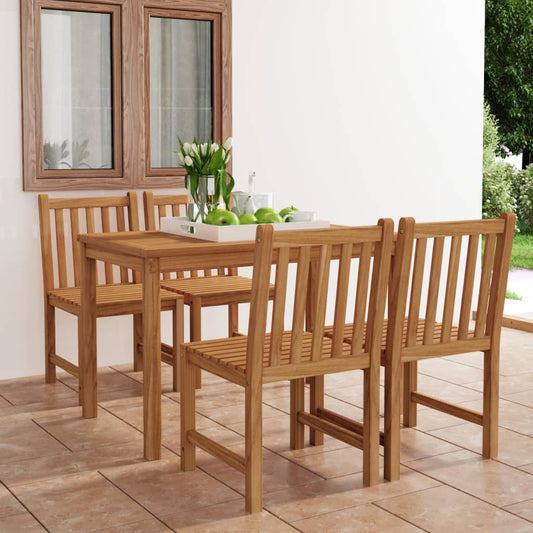 5-teiliges Garten-Ess-Set 120 x 70 cm Massivholz Teak