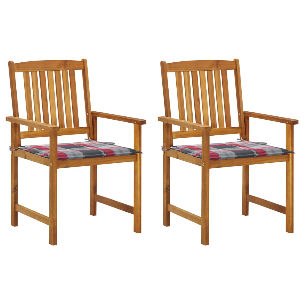 Gartenstühle mit Kissen 2 Stk. Massivholz Akazie