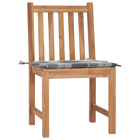 Gartenstühle 2 Stk. mit Kissen Massivholz Teak