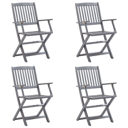 Klappbare Gartenstühle 4 Stk. mit Kissen Massivholz Akazie