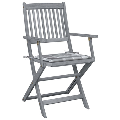 Klappbare Gartenstühle 4 Stk. mit Kissen Massivholz Akazie