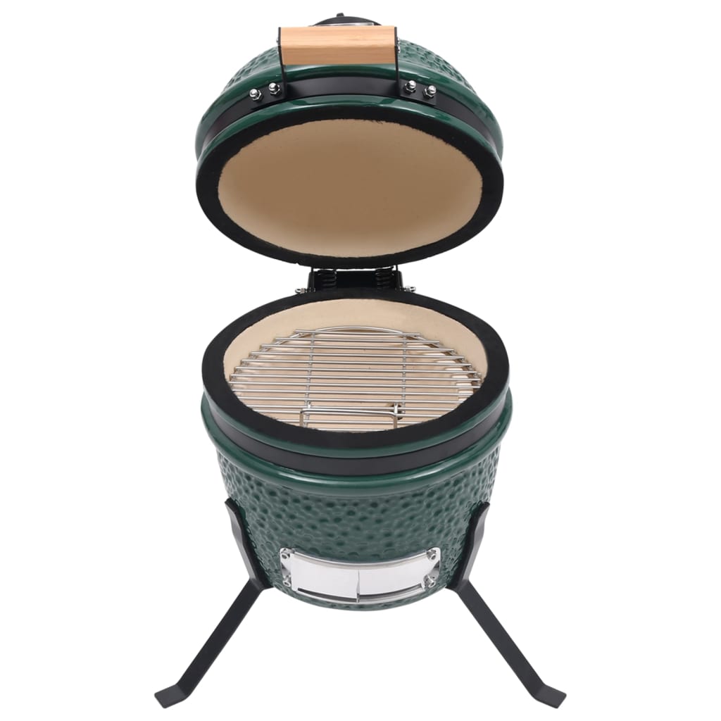 2-in-1 Kamado-Grill Smoker Keramik 56 cm Grün