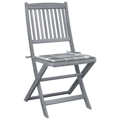 Klappbare Gartenstühle 6 Stk. mit Kissen Massivholz Akazie