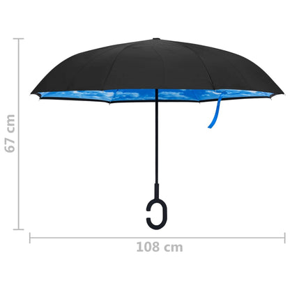 Regenschirm C-Griff Schwarz 108 cm