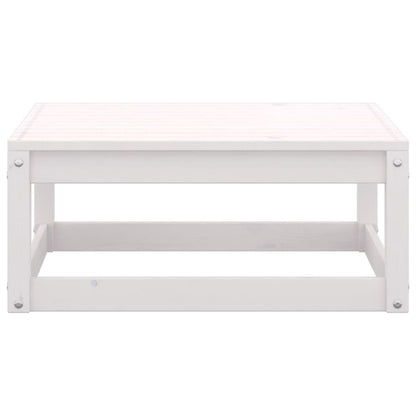 Garten-Fußhocker mit Kissen Weiß Kiefer Massivholz