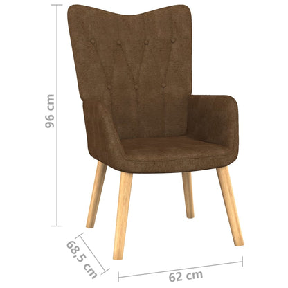 Relaxsessel mit Hocker Braun Stoff