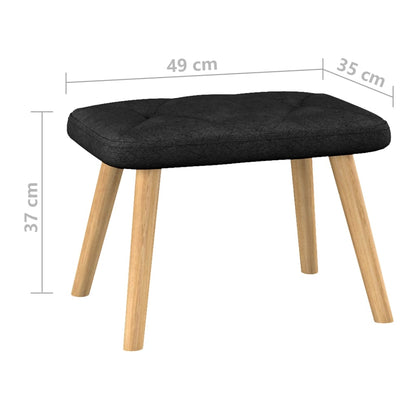 Relaxsessel mit Hocker Schwarz Stoff