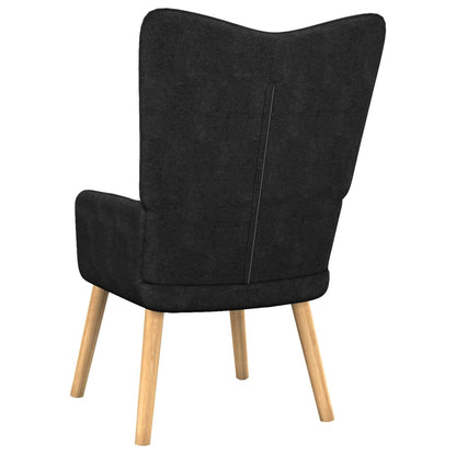 Relaxsessel mit Hocker Schwarz Stoff