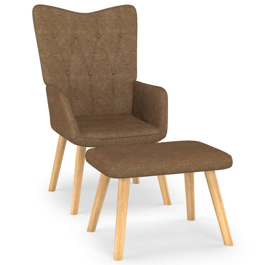 Relaxsessel mit Hocker Taupe Stoff