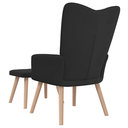 Relaxsessel mit Hocker Schwarz Samt