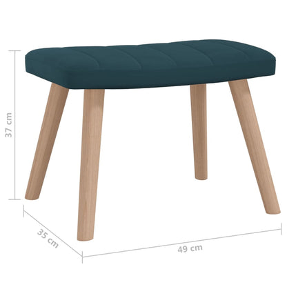 Relaxsessel mit Hocker Blau Samt