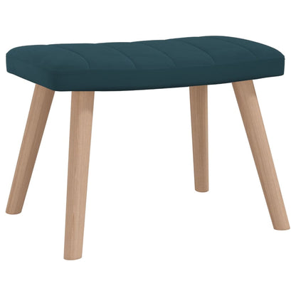 Relaxsessel mit Hocker Blau Samt