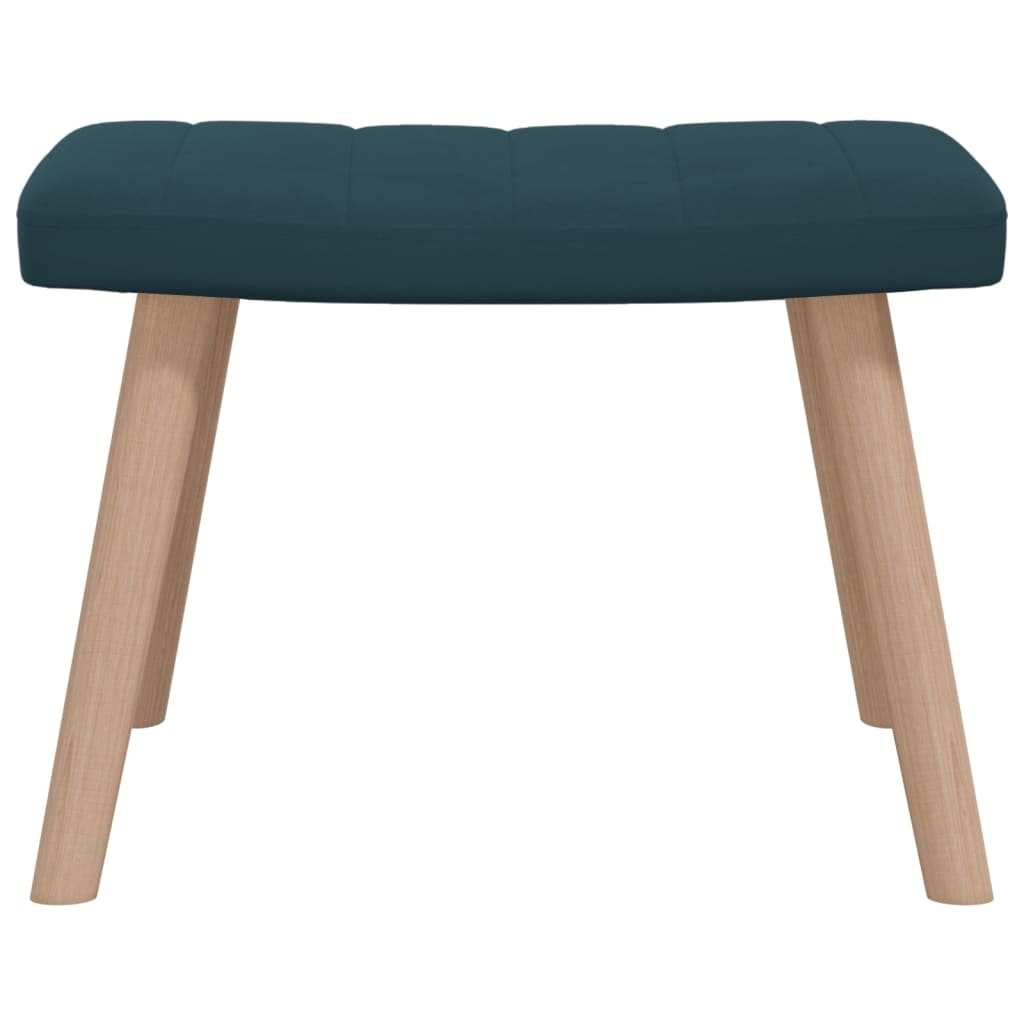 Relaxsessel mit Hocker Blau Samt