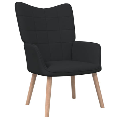 Relaxsessel mit Hocker Schwarz Stoff