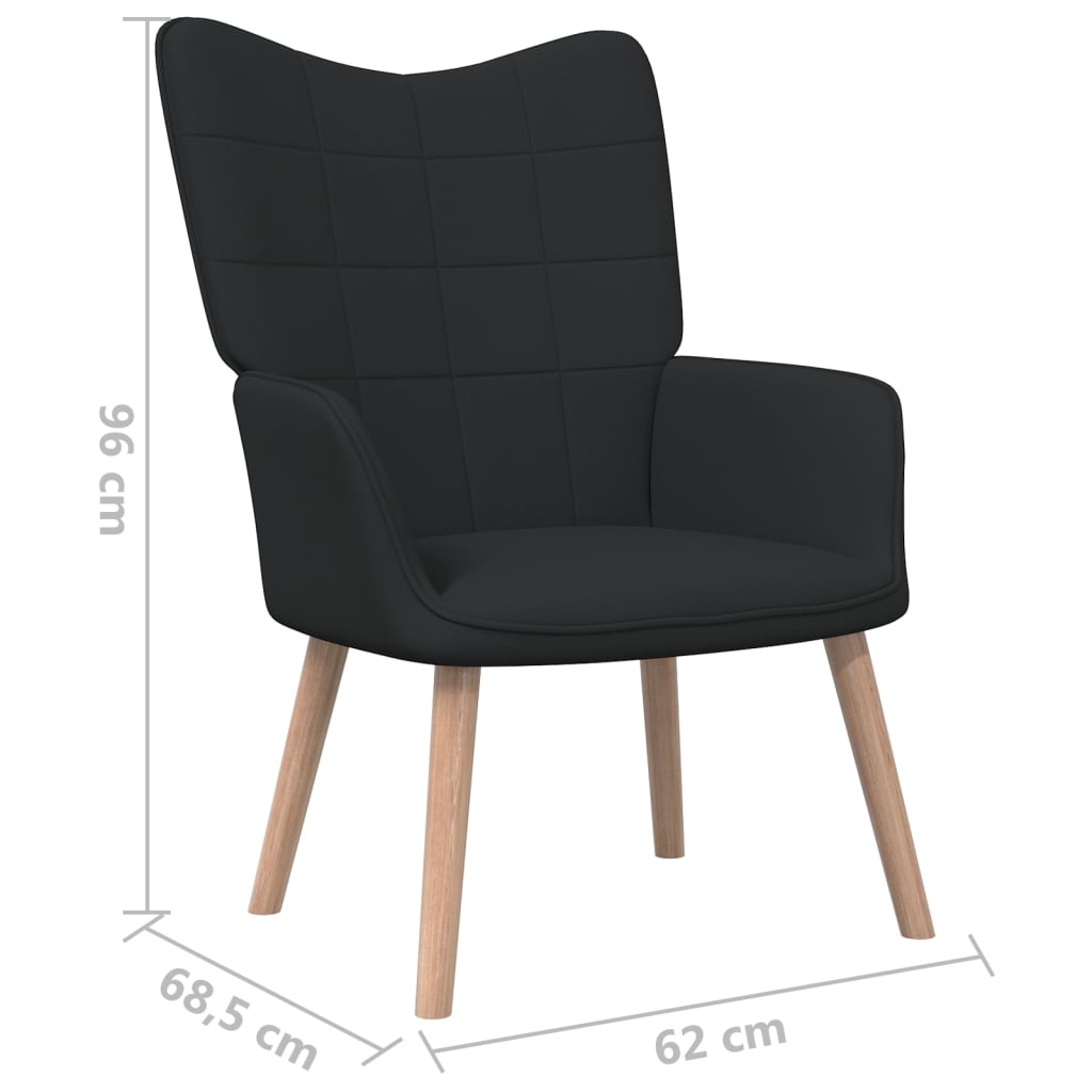 Relaxsessel mit Hocker Schwarz Stoff