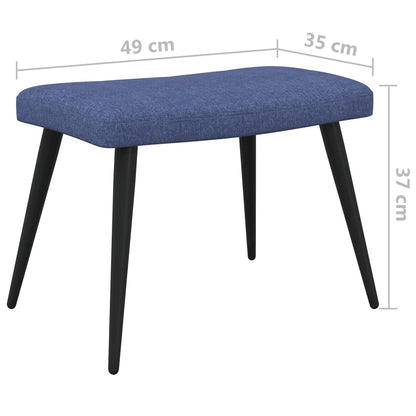 Relaxsessel mit Hocker Blau Stoff