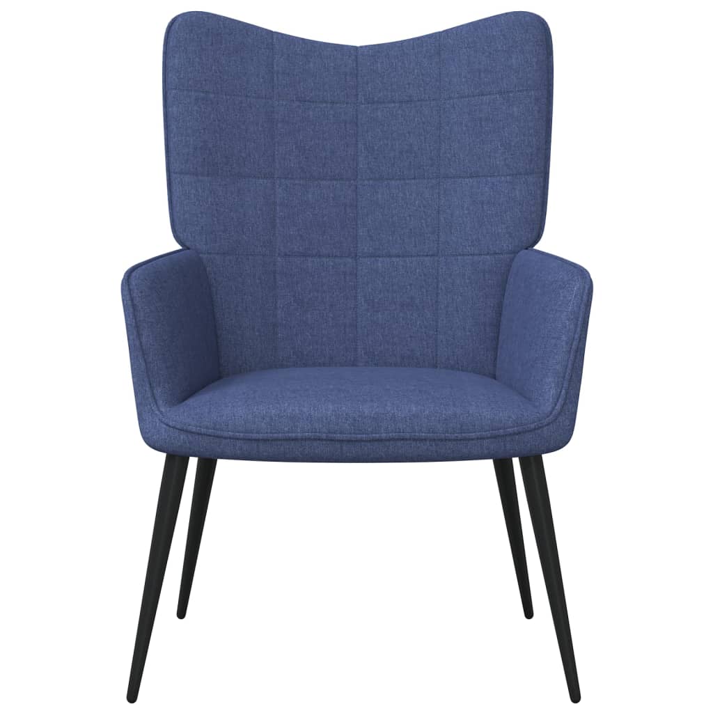 Relaxsessel mit Hocker Blau Stoff