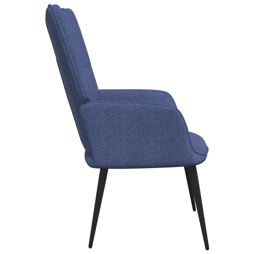 Relaxsessel mit Hocker Blau Stoff