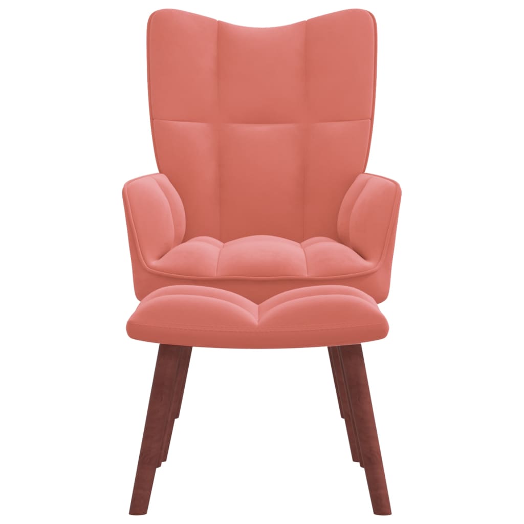 Relaxsessel mit Hocker Rosa Samt