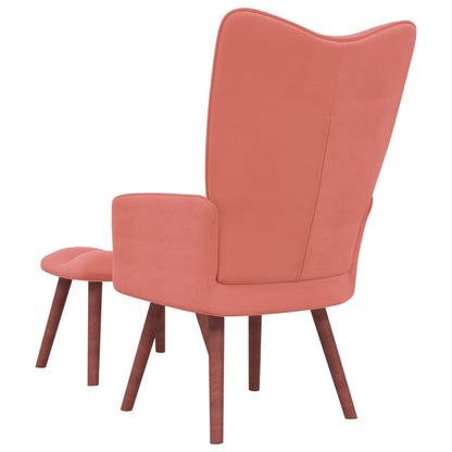 Relaxsessel mit Hocker Rosa Samt