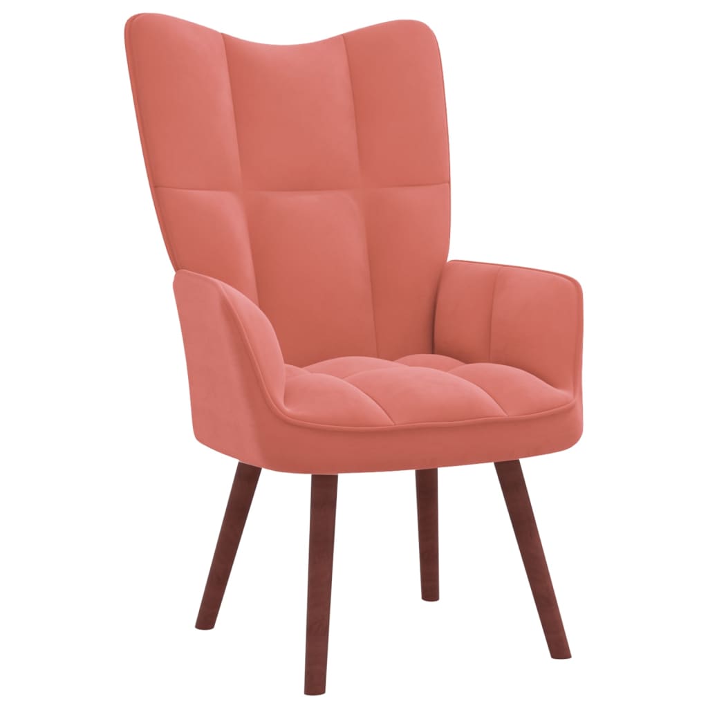 Relaxsessel mit Hocker Rosa Samt