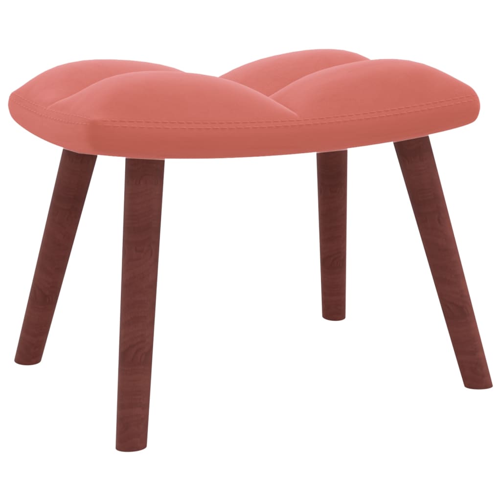 Relaxsessel mit Hocker Rosa Samt