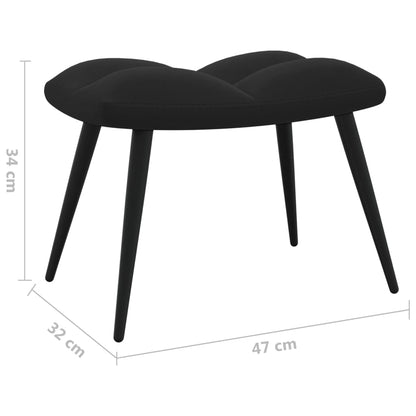 Relaxsessel mit Hocker Schwarz Samt