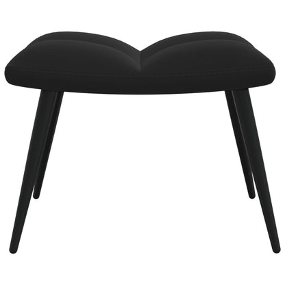 Relaxsessel mit Hocker Schwarz Samt