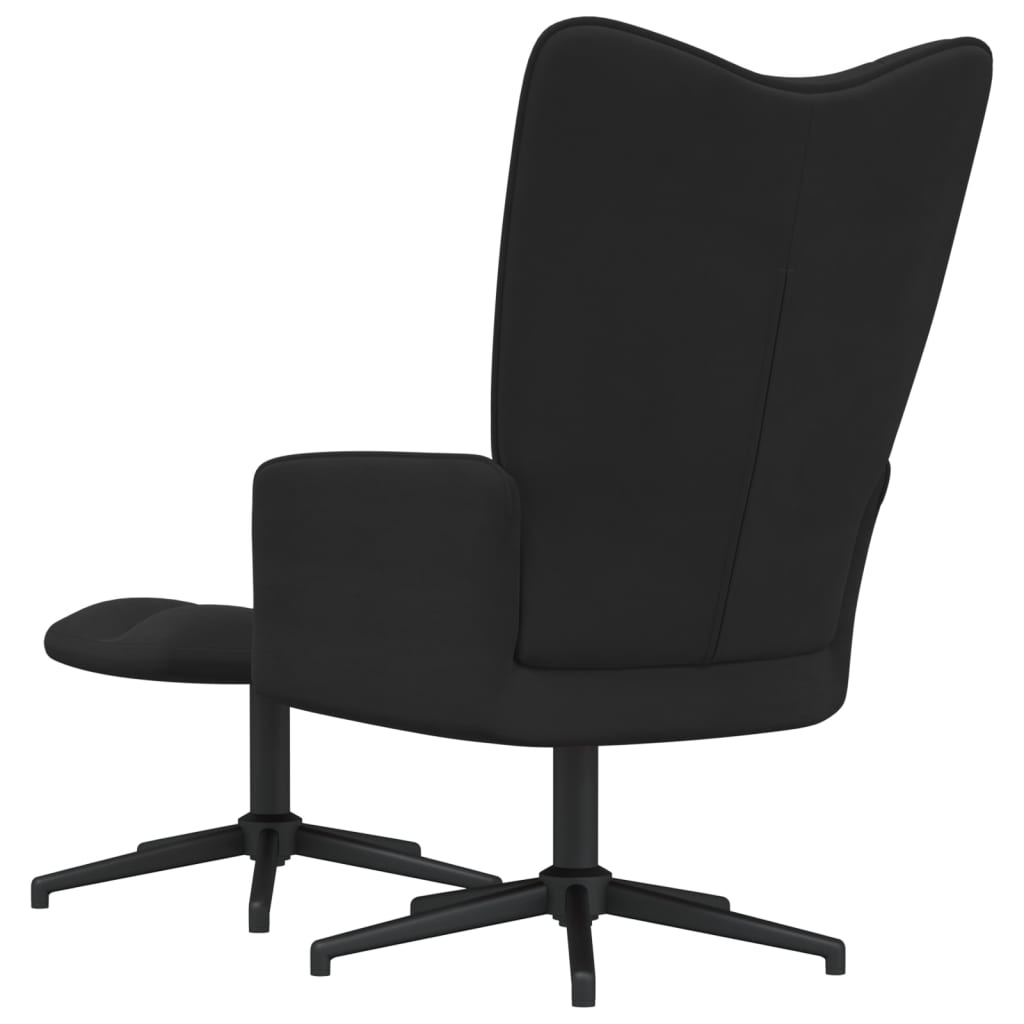 Relaxsessel mit Hocker Schwarz Samt