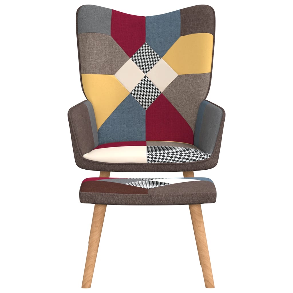 Relaxsessel mit Hocker Patchwork Stoff