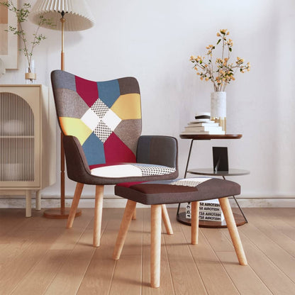 Relaxsessel mit Hocker Patchwork Stoff